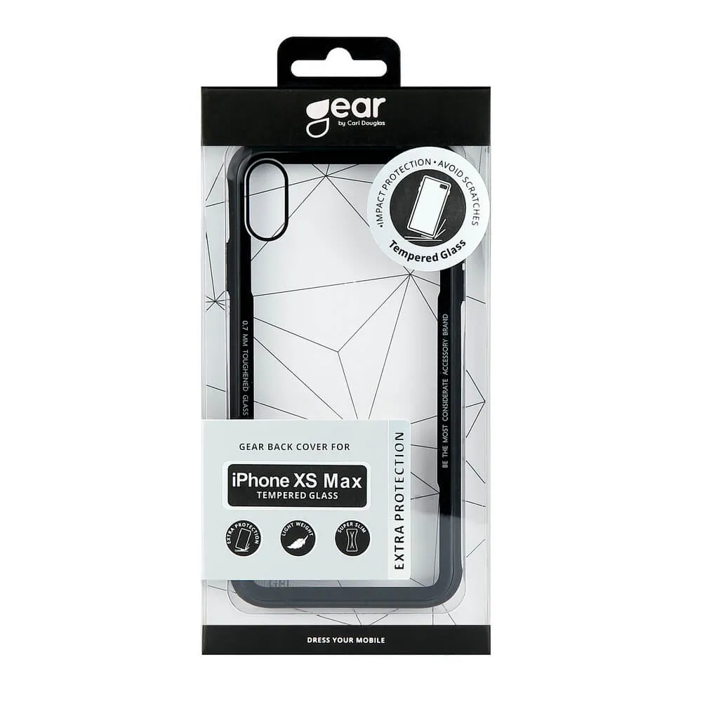 GEAR Tempered Glass Case, iPhone X/XS - fodral, Svart