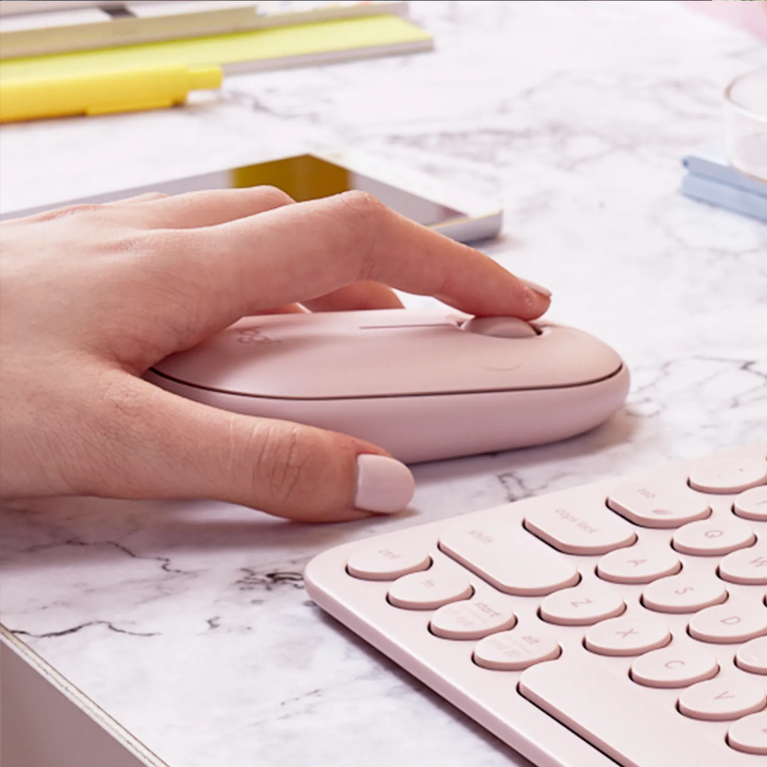 Logitech Pebble M350 tr&aring;dl&ouml;s mus, rosa