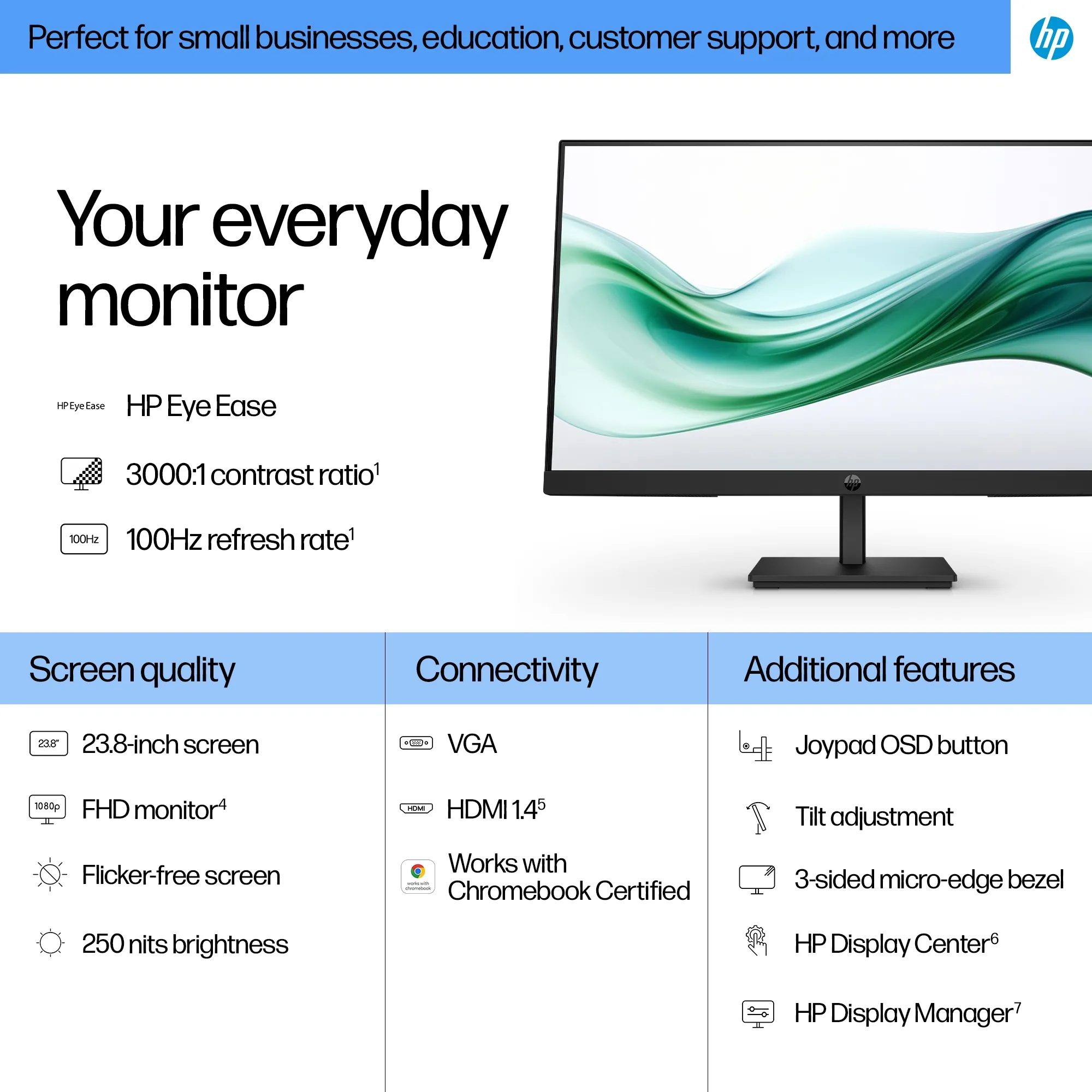 HP Series 3 Pro 324pv 23.8" Full HD, VA Monitor
