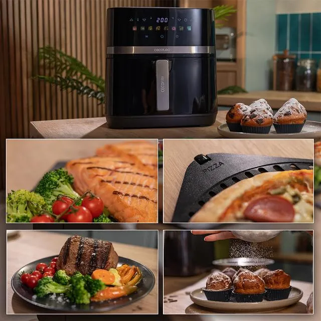 CECOTEC Cecofry &amp; Grill Duoheat 8000 varmluftsfrit&ouml;s, 8 L, 2200 W, Svart