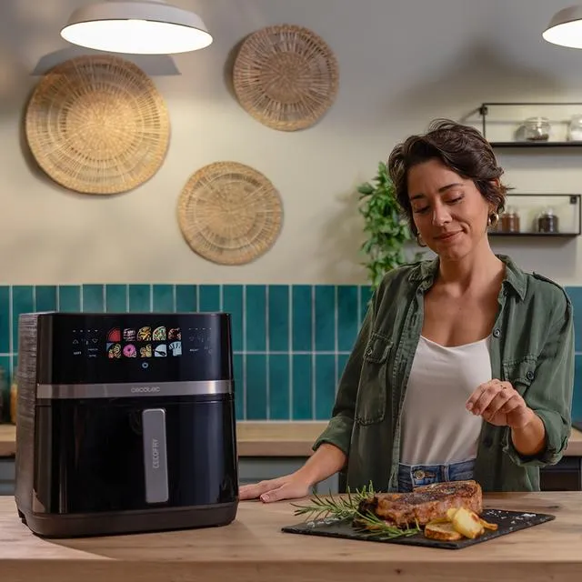 CECOTEC Cecofry &amp; Grill Duoheat 8000 varmluftsfrit&ouml;s, 8 L, 2200 W, Svart