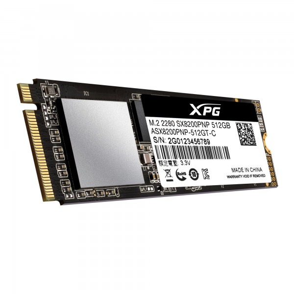 ADATA XPG SX8200 Pro 512 Gt, PCIe 3.0, M.2 -SSD-levy