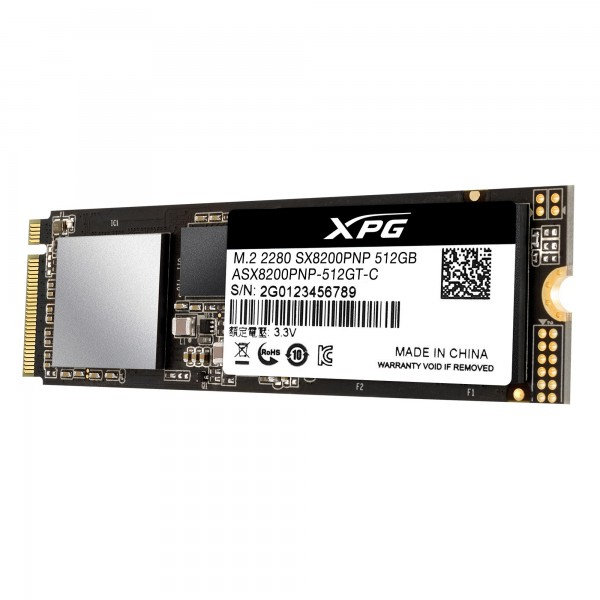 ADATA XPG SX8200 Pro 512 Gt, PCIe 3.0, M.2 -SSD-levy