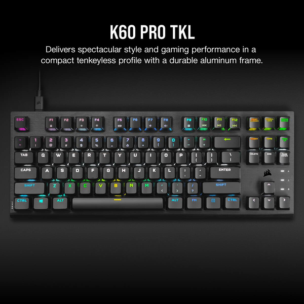 Corsair K60 PRO TKL RGB Corsair OPX -pelin&auml;pp&auml;imist&ouml;