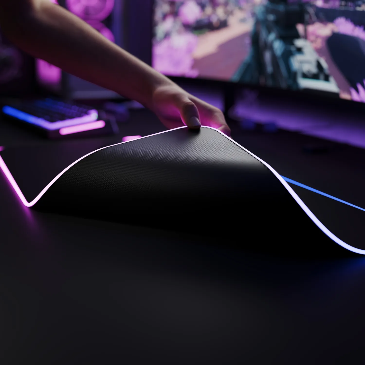 Glorious Pad 2 GLED XXL - gaming mousepad, Black, 91x46cm