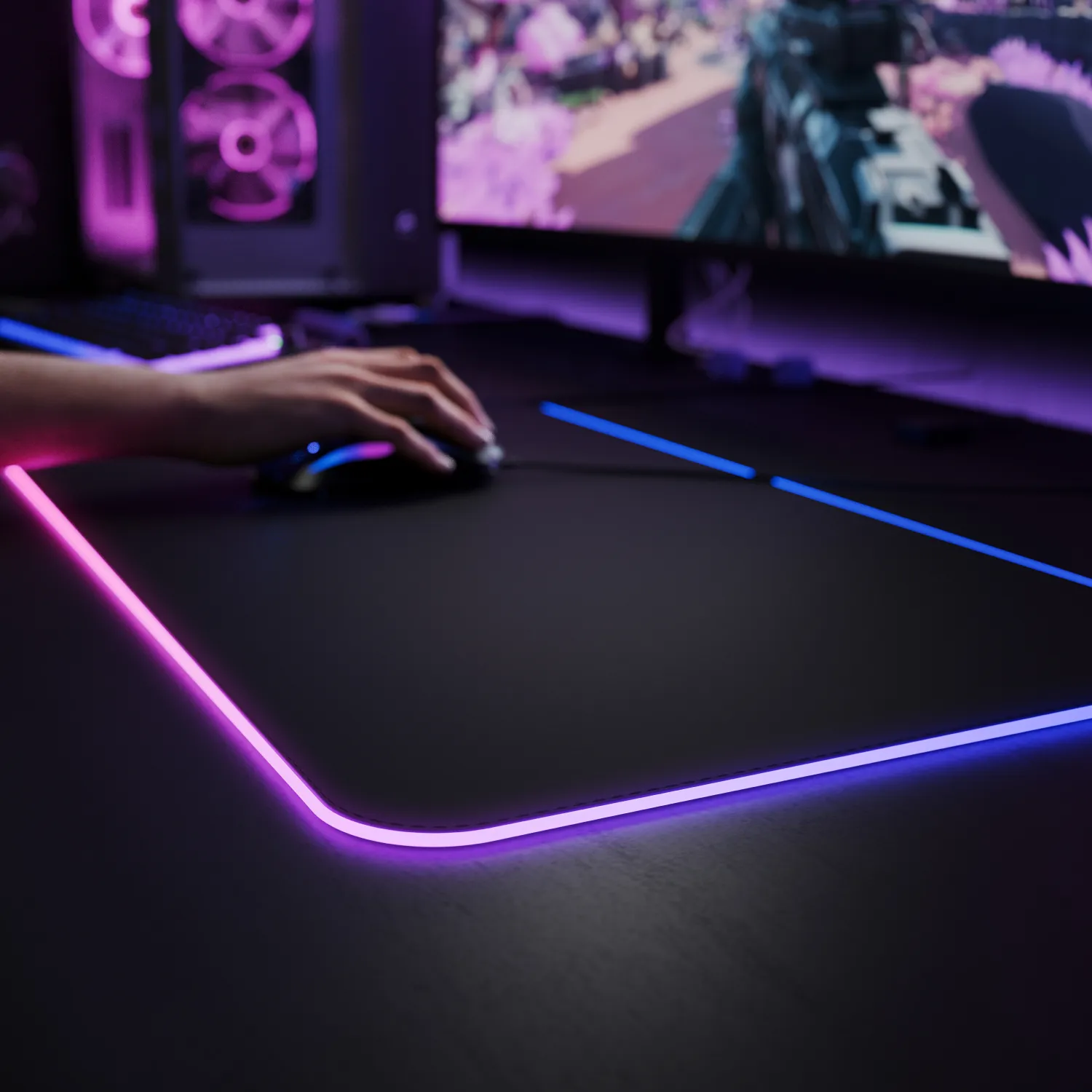 Glorious Pad 2 GLED XXL - gaming mousepad, Black, 91x46cm