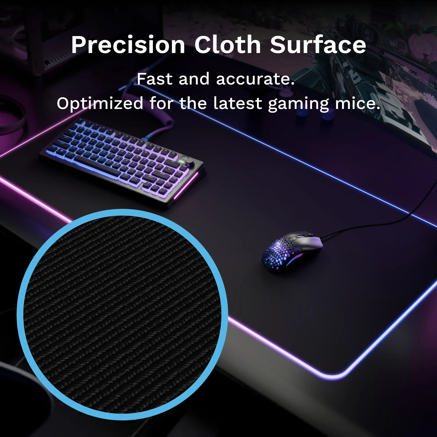 Glorious Pad 2 GLED XXL - gaming mousepad, Black, 91x46cm