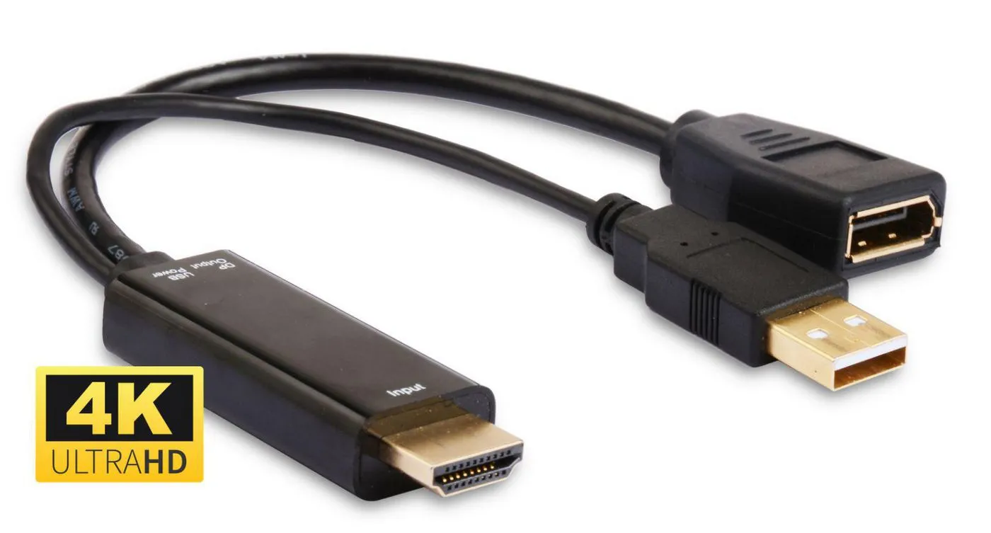 MicroConnect  HDMI &ndash; DisplayPort -adapteri, Musta
