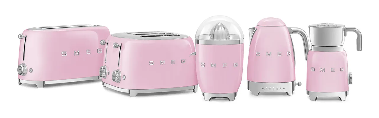 Smeg TSF02PKEU - brödrost, 4 brödskivor, Rosa
