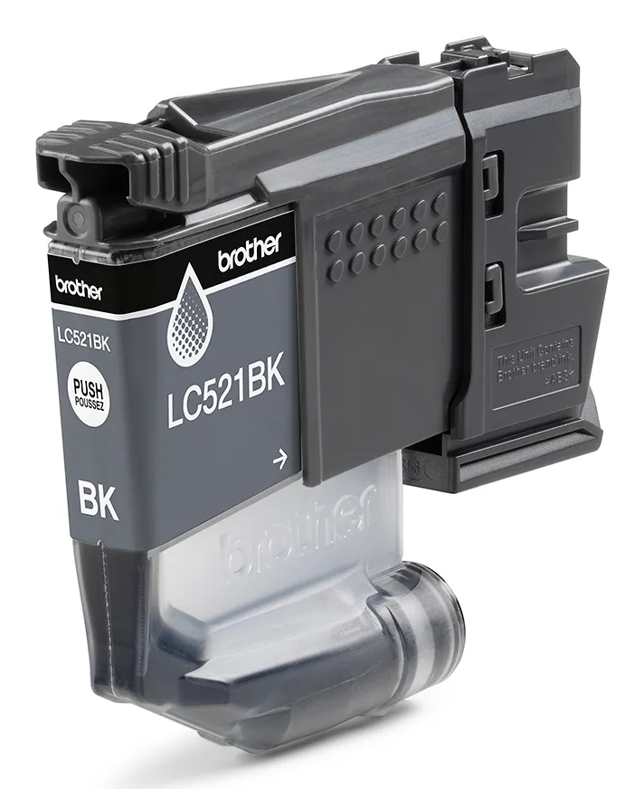 Brother LC521BK Genuine Brother Ink Cartridge - Black -v&auml;rikasetti, musta