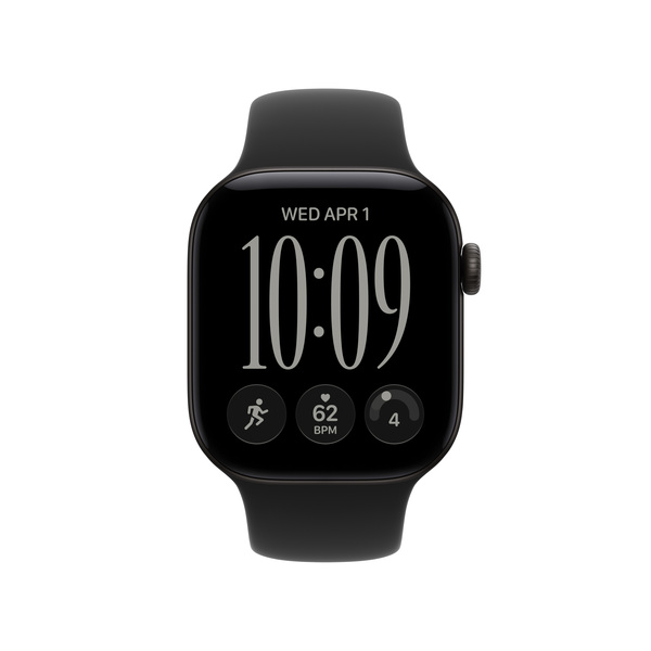 Apple Watch Series 12 (GPS) 42 mm aluminiumboett svart med sportband svart, S/M