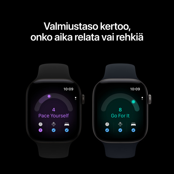 Apple Watch Series 12 (GPS) 42 mm aluminiumboett svart med sportband svart, S/M