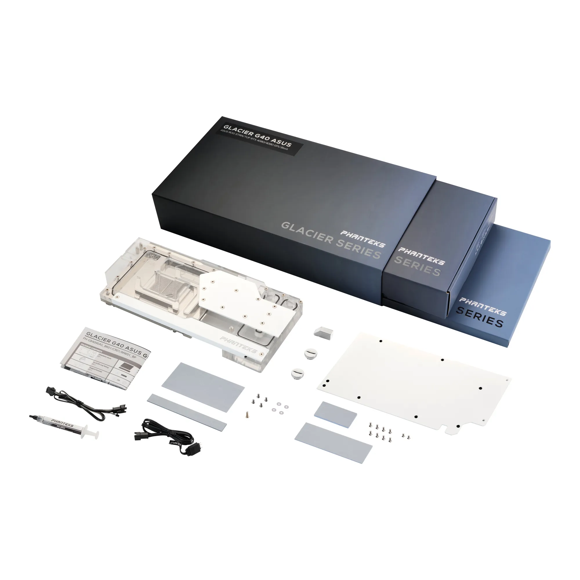 Phanteks RTX 4090/4080 GPU Full Water Block Asus, DRGB, Matte White