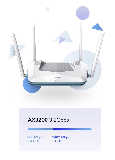 D-Link EAGLE PRO AI AX3200 Smart Router R32 Dual-Band - Wi-Fi 6 router
