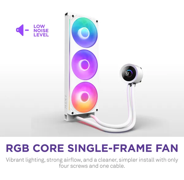 Kraken Plus 360 RGB - vätskekylare, Vit