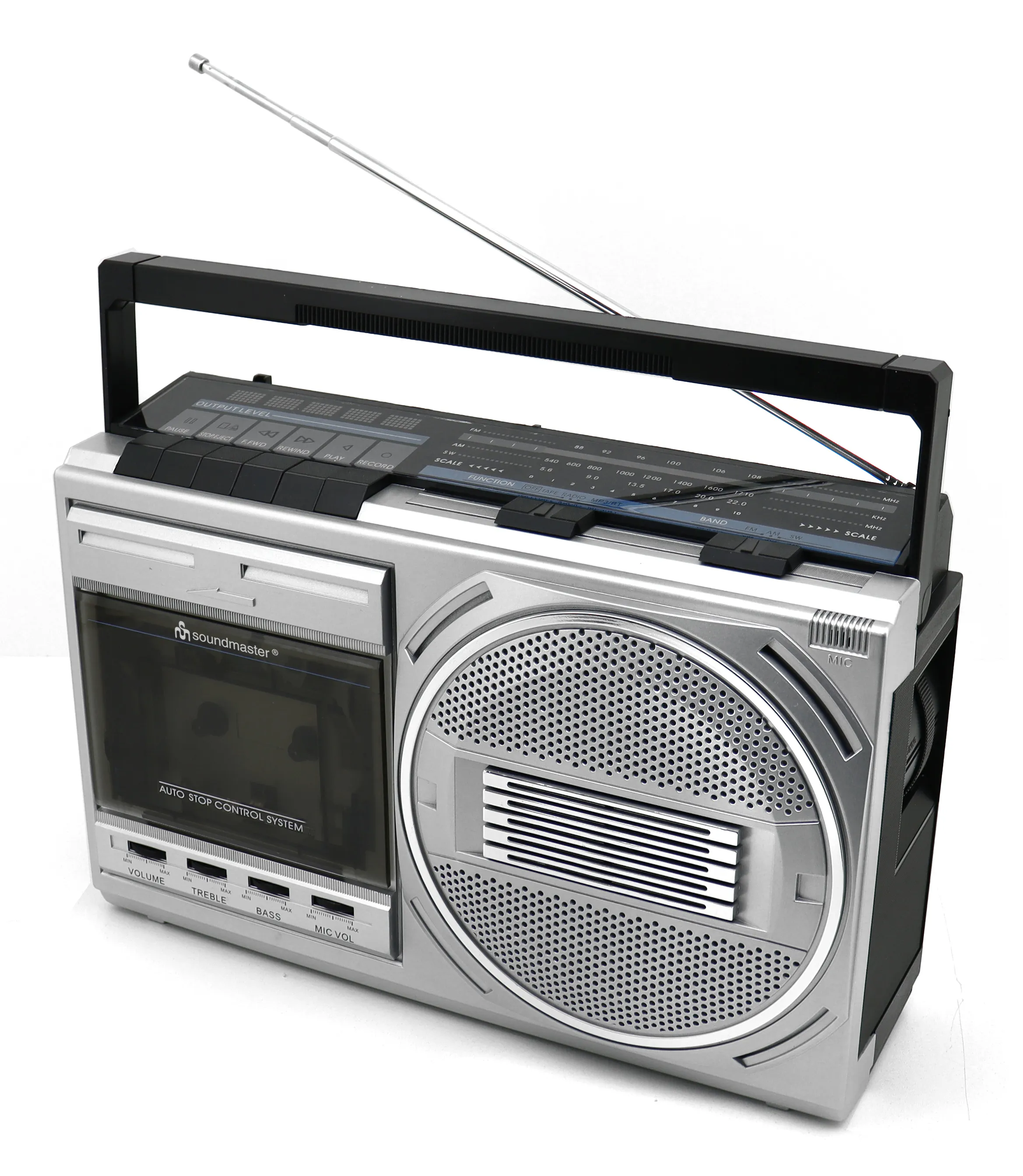 Soundmaster RR20SI Radio cassette recorder, Silver, USB, Bluetooth