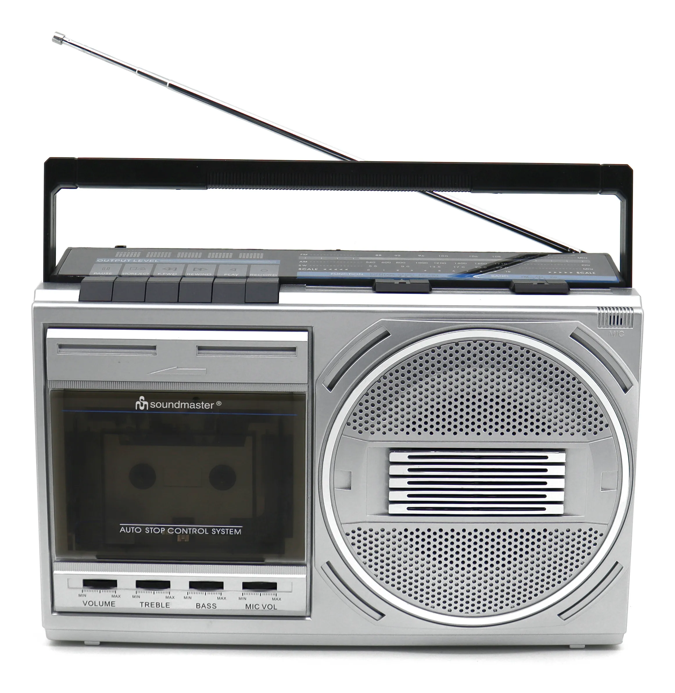 Soundmaster RR20SI Radio cassette recorder, Silver, USB, Bluetooth
