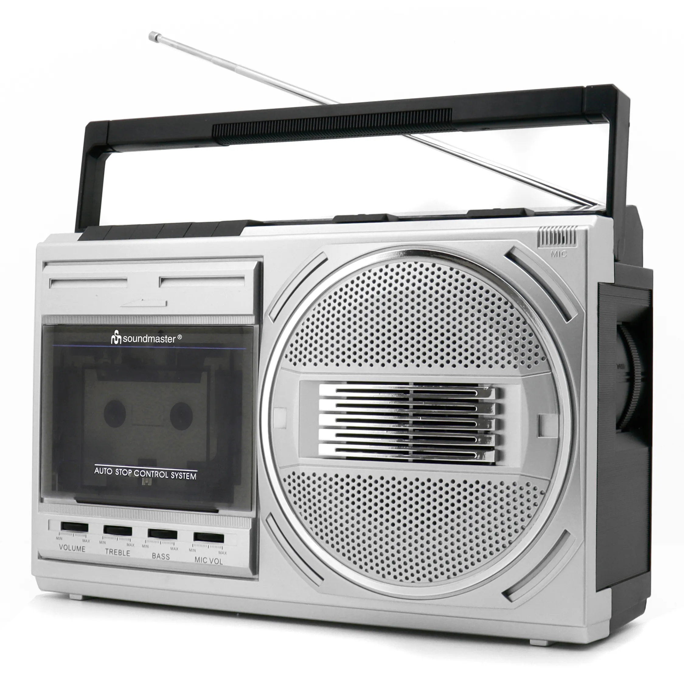 Soundmaster RR20SI Radio cassette recorder, Silver, USB, Bluetooth