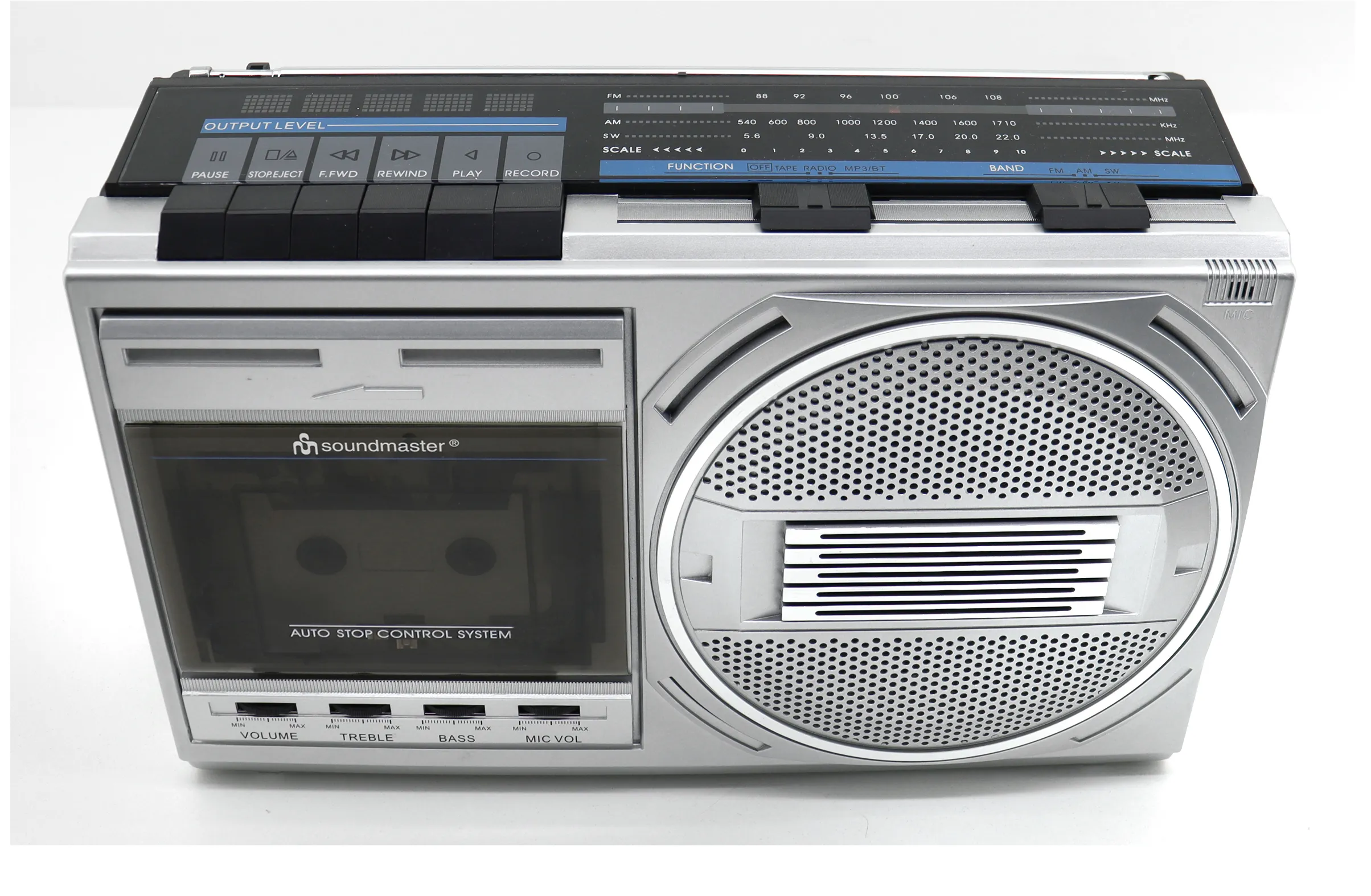Soundmaster RR20SI Radio cassette recorder, Silver, USB, Bluetooth