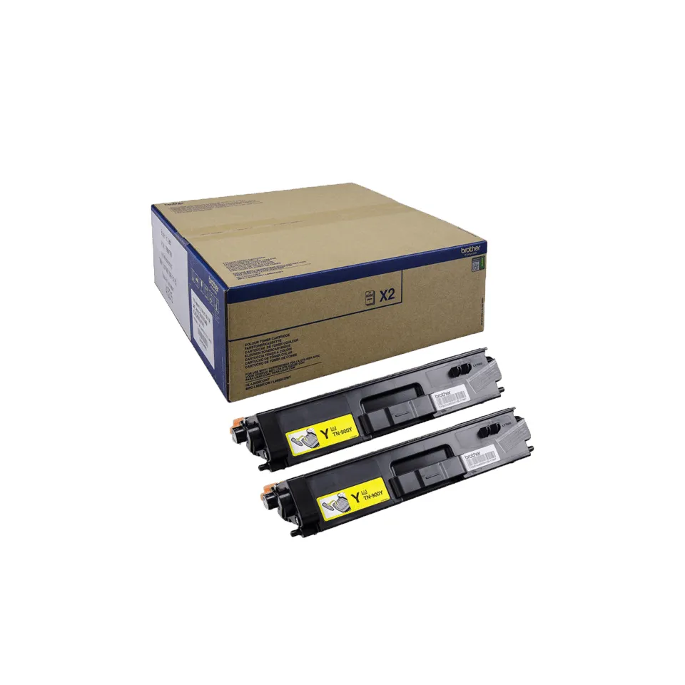 Brother TN-900YTWIN lasertoner kit, gul, 2 st