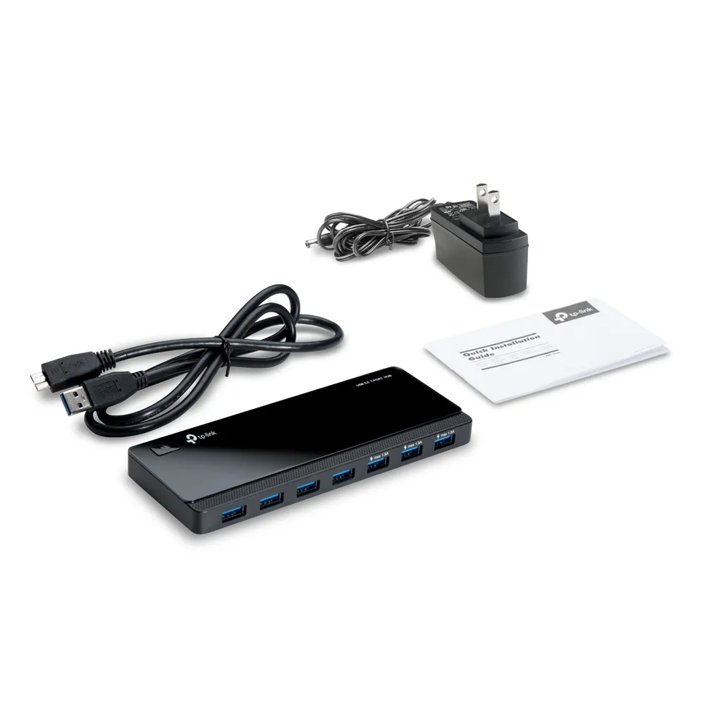 TP-Link UH700- USB 3.0 hubb med 7-portar, n&auml;tadapter medf&ouml;ljer, svar