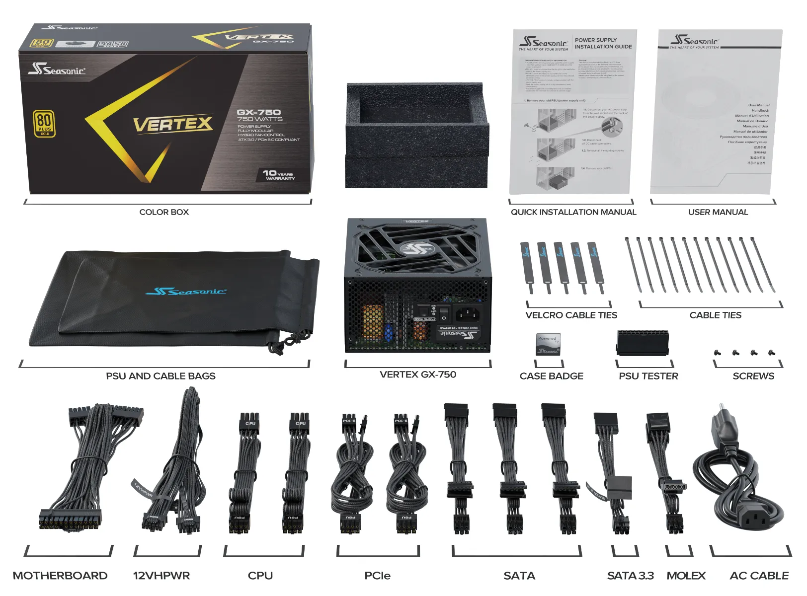 Seasonic Vertex GX 750W - power supply, 80 Plus Gold