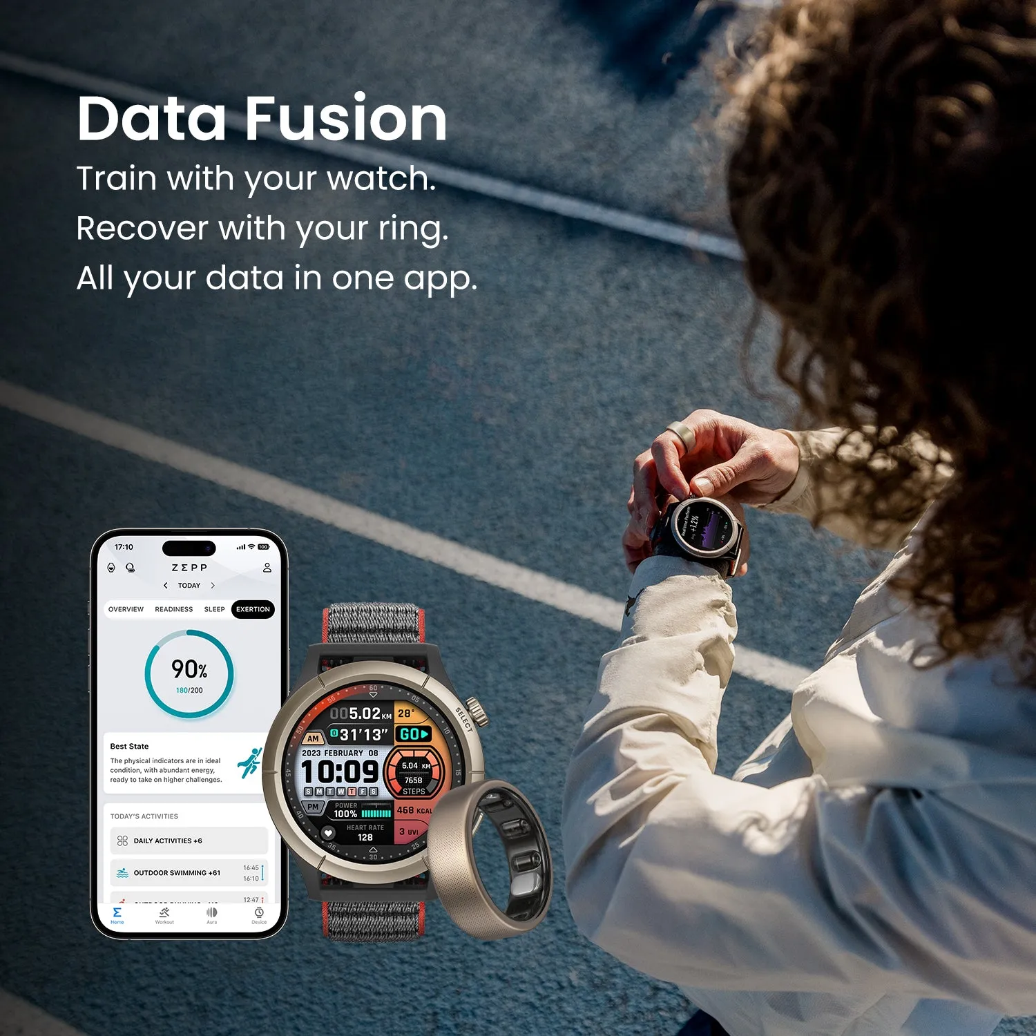 (Fyndhörnan) Amazfit Helio Ring - smart ring, Guld, storlek 12