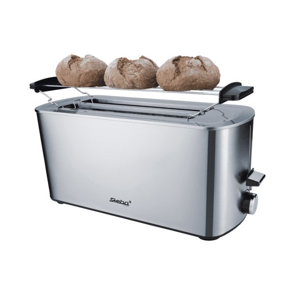Steba TO 21 Inox Toaster, 2 Long Slots, 4 Slices, 1400 W, Stainless Steel