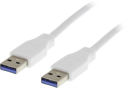 Deltaco USB-A &ndash; USB A 3.0 - cable, 1 m, White