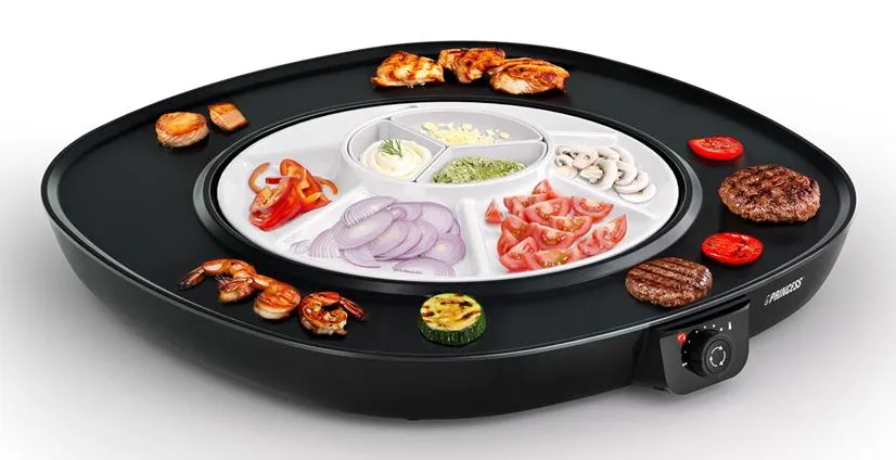 Princess Table Chef Pirouette Table Grill 1100 W 450 x 450 mm 6 Persons