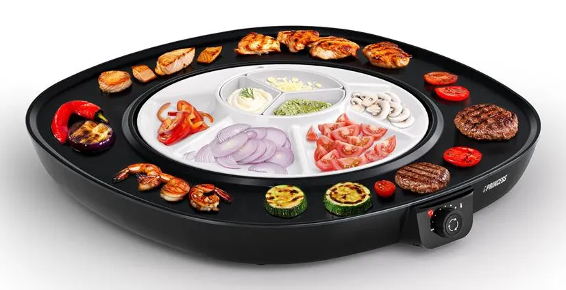 Princess Table Chef Pirouette Table Grill 1100 W 450 x 450 mm 6 Persons
