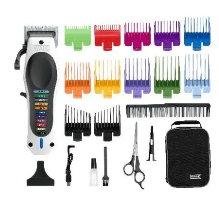 WAHL Color Pro 3028048 sladdl&ouml;s och laddningsbar h&aring;rtrimmer, svart och vit