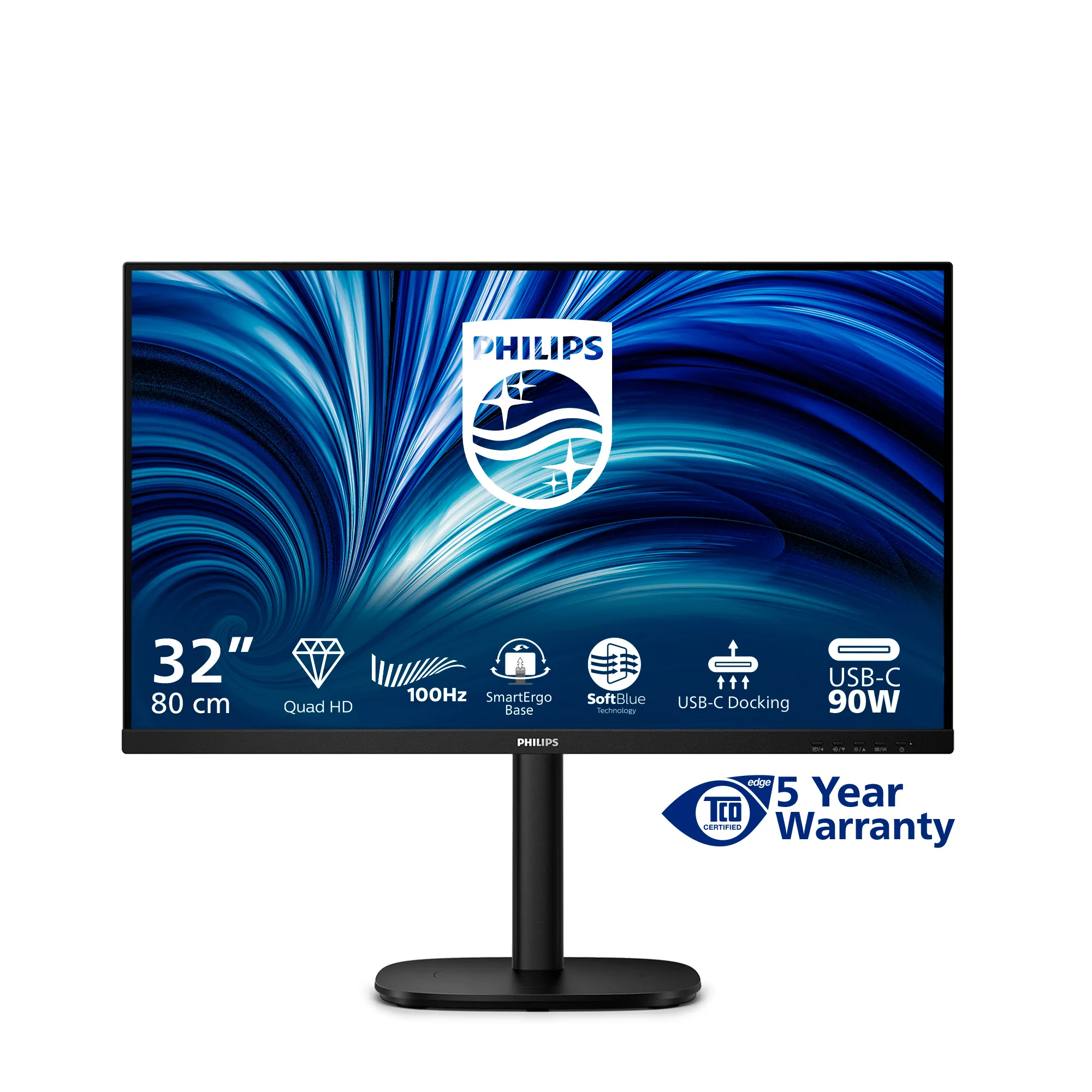 Philips 32B2U3601/00 31.5" QHD, IPS Monitor with USB-C hub, 100Hz