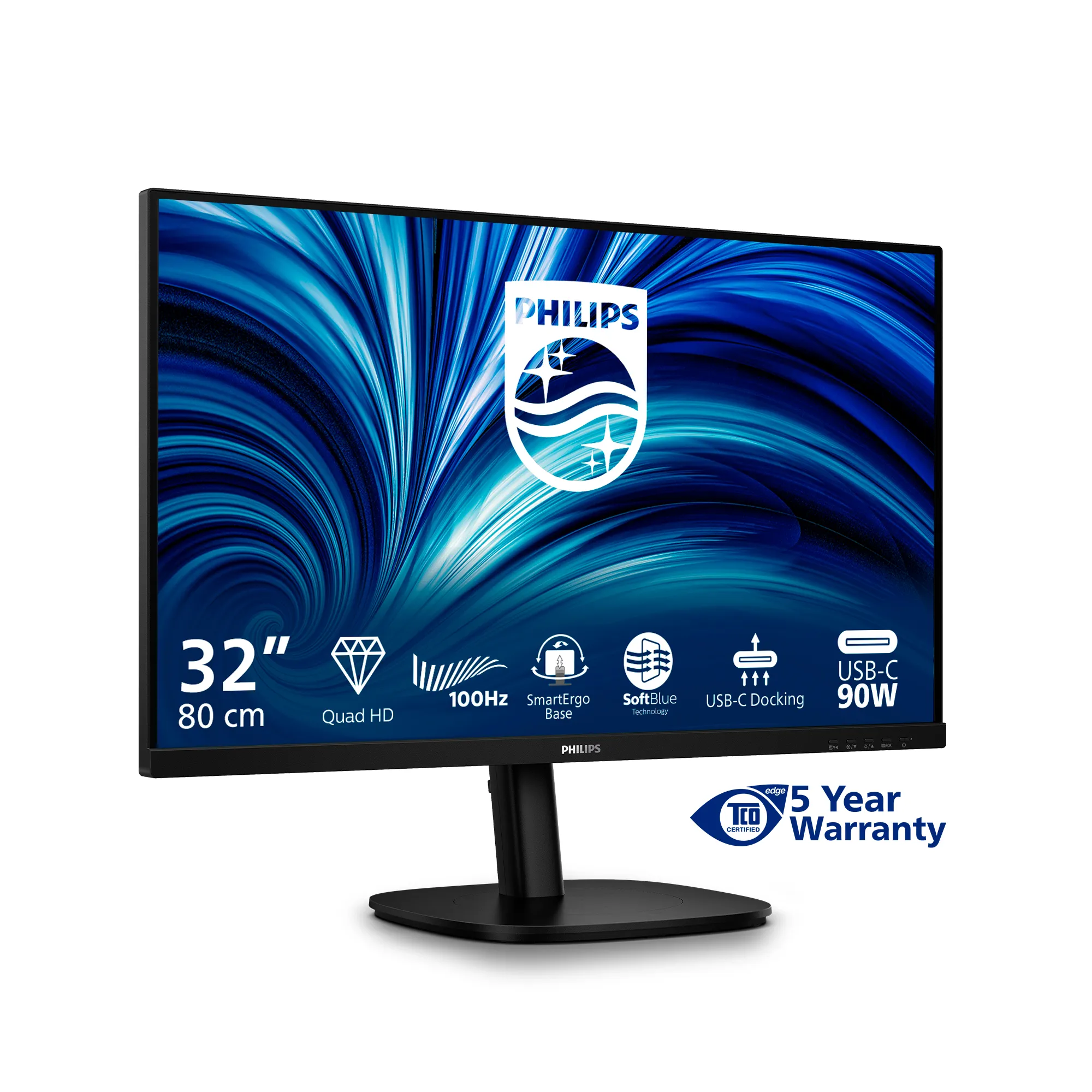 Philips 32B2U3601/00 31.5" QHD, IPS Monitor with USB-C hub, 100Hz