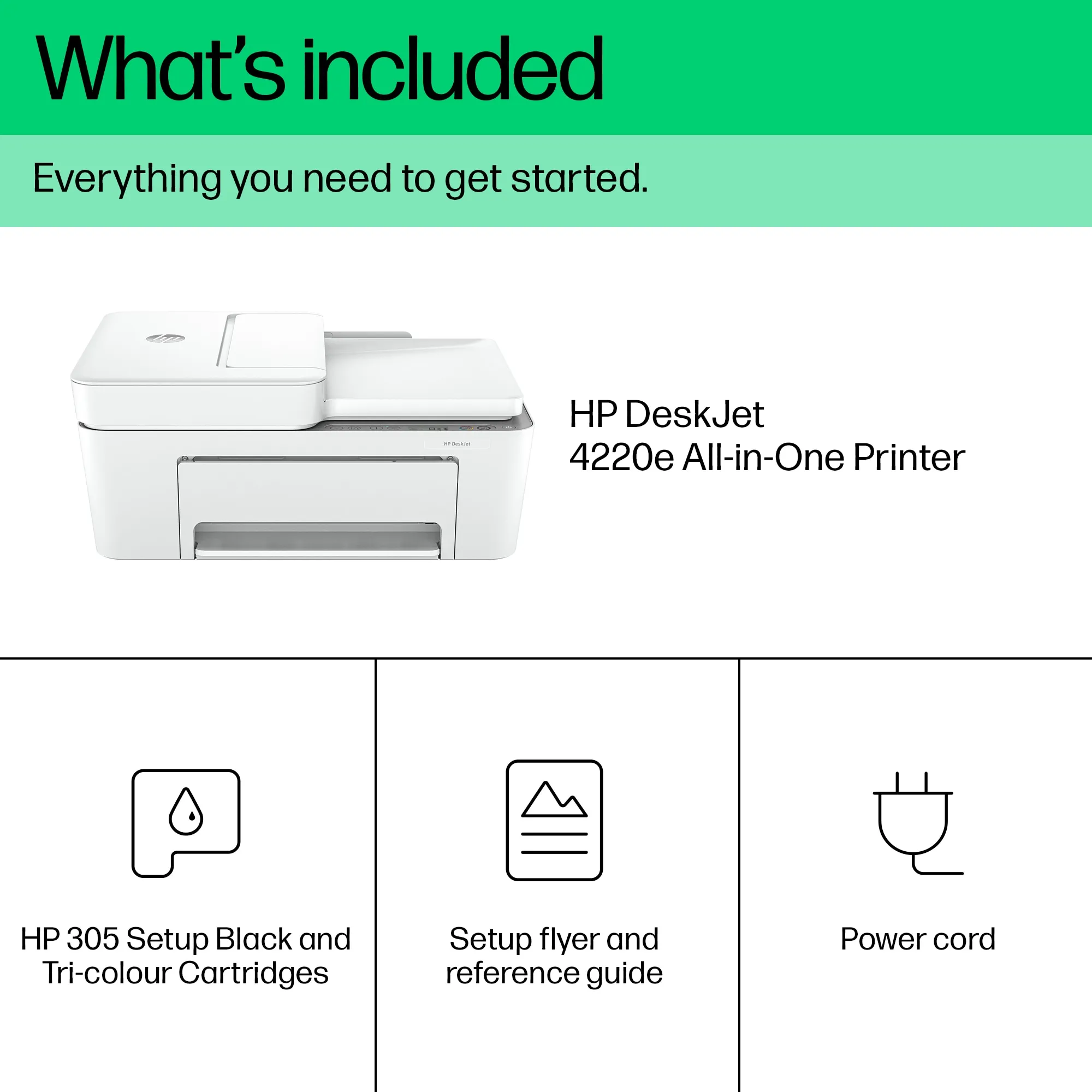 HP DeskJet 4220e All-in-one Color - inkjet printer, white