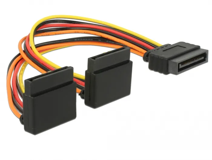 Cable SATA 15 pin power plug with latching function > 2 x SATA 15 pin