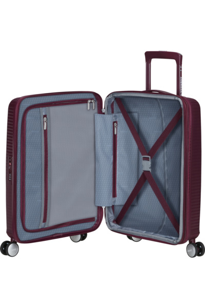 American Tourister Soundbox 55 cm Expandable Polypropylene Cabin Suitcase, Wild Cherry
