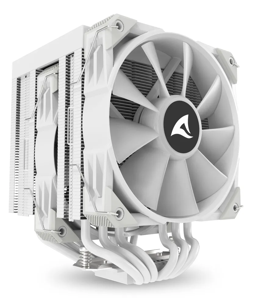 Sharkoon A60, 2x120 mm ARGB -prosessorijäähdytin, valkoinen