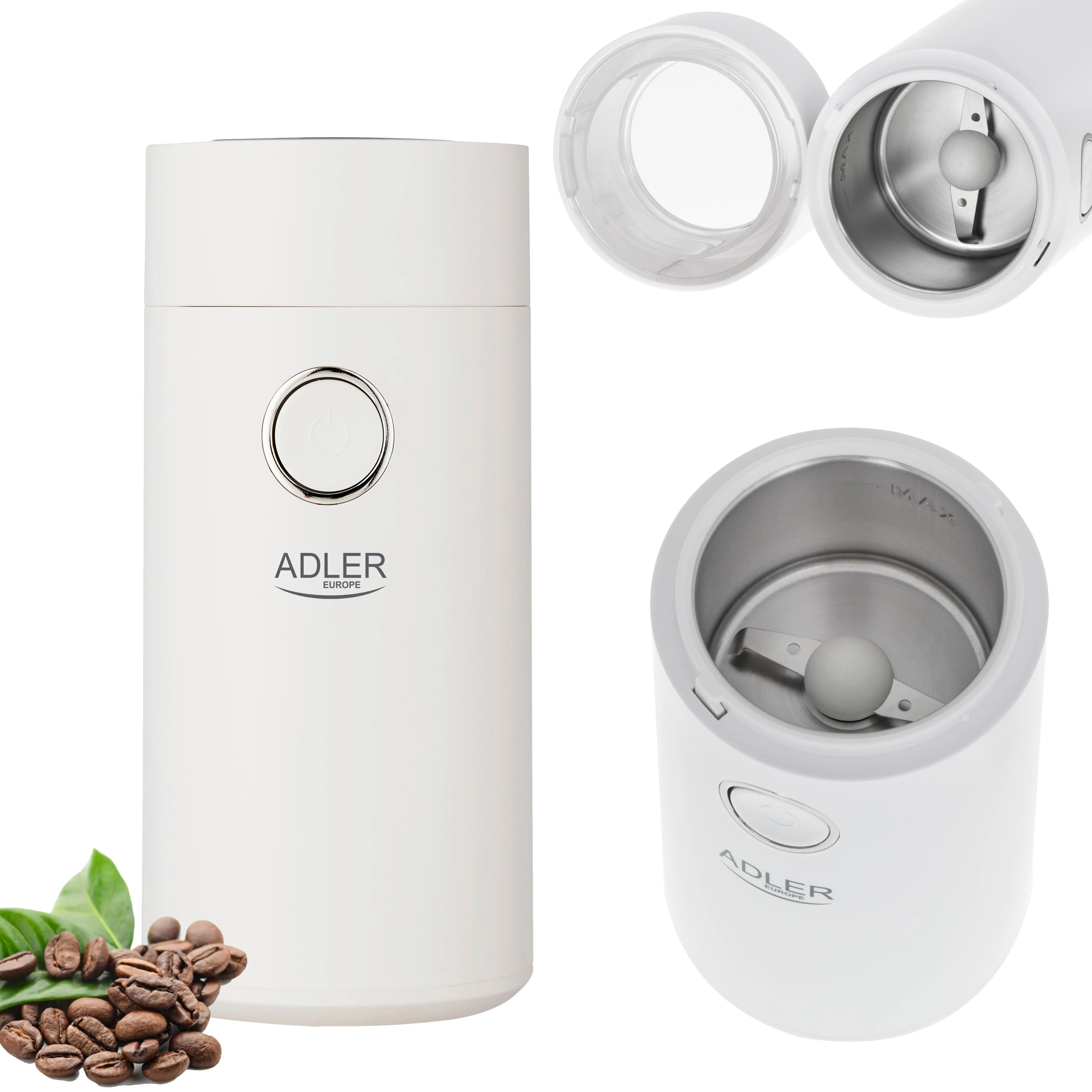 Adler AD 4446ws Coffee Grinder 75g, White