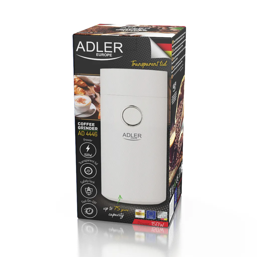 Adler AD 4446ws Coffee Grinder 75g, White