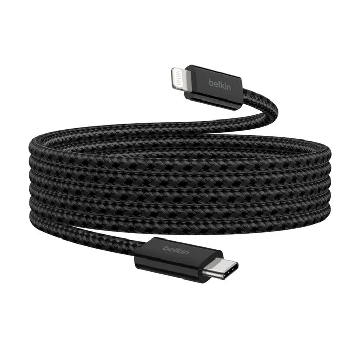 Belkin USB-C – Lightning -kaapeli, 1,5 m, musta, 2 kpl