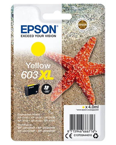 Epson 603XL bl&auml;ckpatron, 4 ml, gul