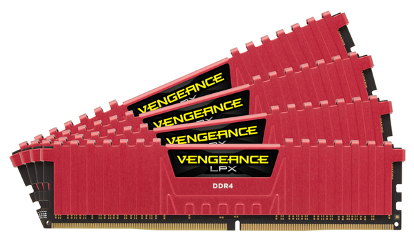 Corsair 16GB (4x4GB) Vengeance LPX, DDR4 2666MHz - punainen
