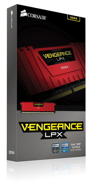 Corsair 16GB (4x4GB) Vengeance LPX, DDR4 2666MHz - punainen