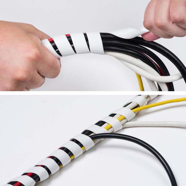 D-Line CTW2.5W - Spiral Cable Tidy, 2.5 metres, 40 millimetres, White