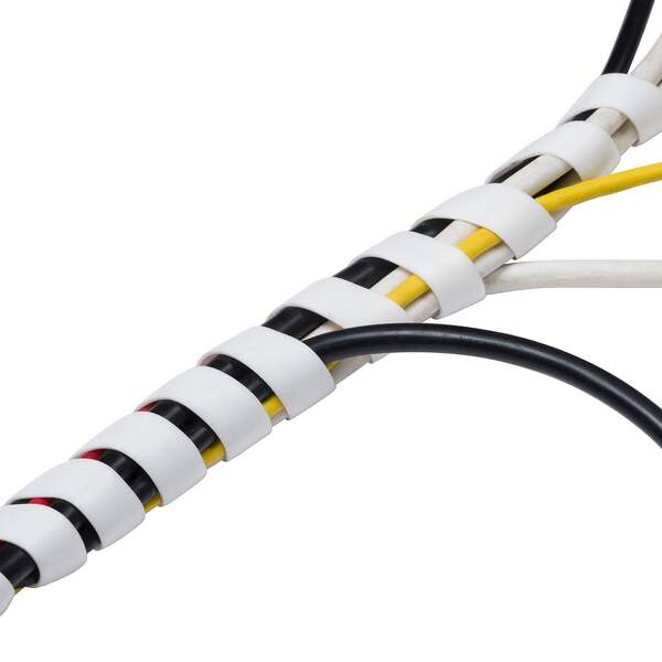 D-Line CTW2.5W - Spiral Cable Tidy, 2.5 metres, 40 millimetres, White