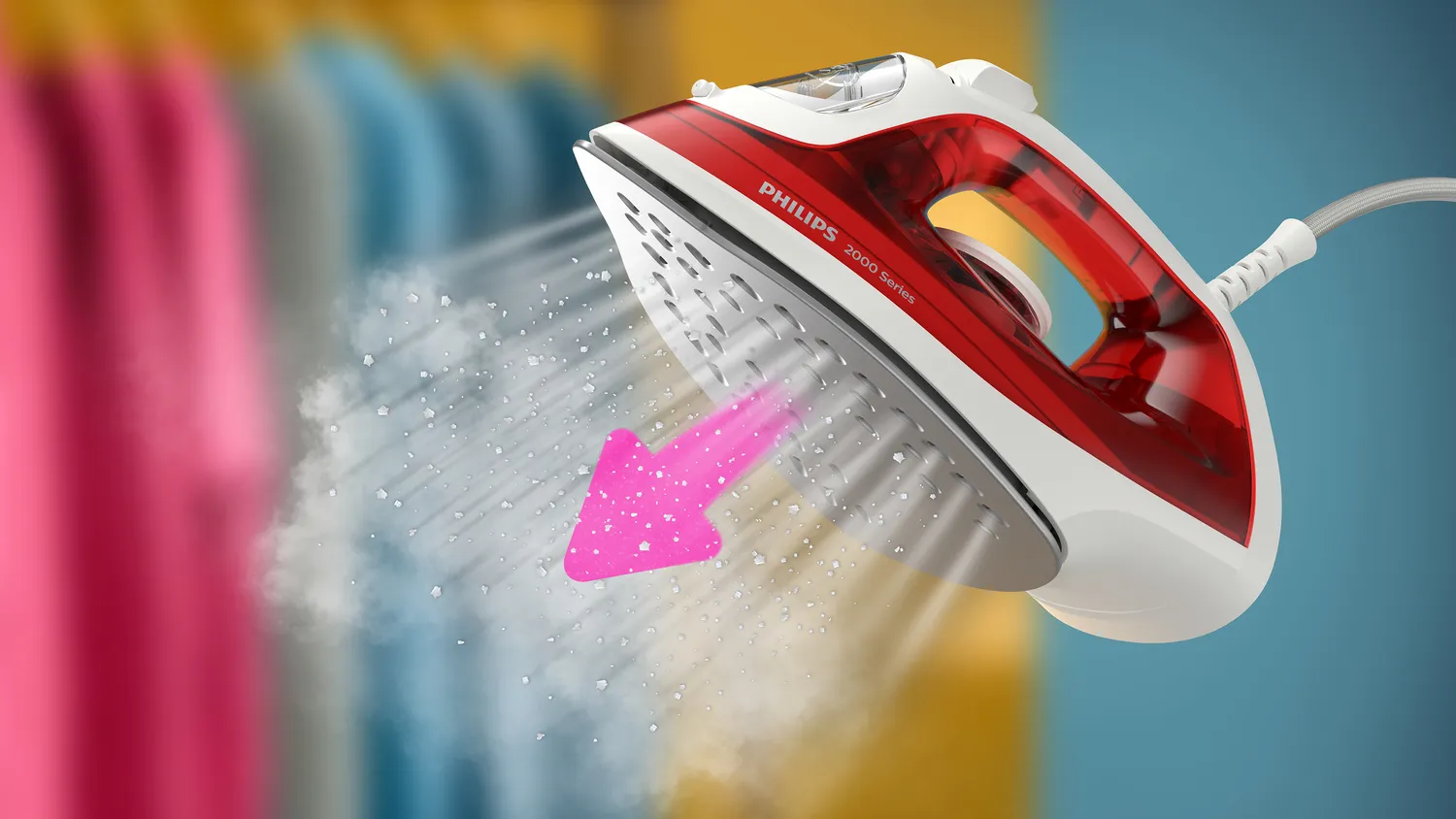 Philips DST2010/40 &aring;ngstrykj&auml;rn, 2000 W, 0,25 l, r&ouml;d