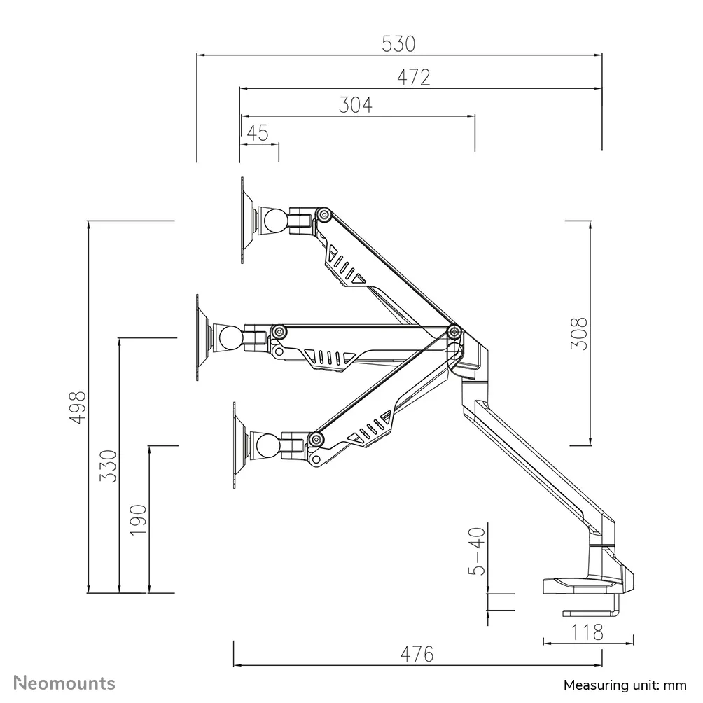 Neomounts by Newstar FPMA-D750-2, -n&auml;yt&ouml;nvarsi, 10&quot;-32&quot;, 8kg, musta