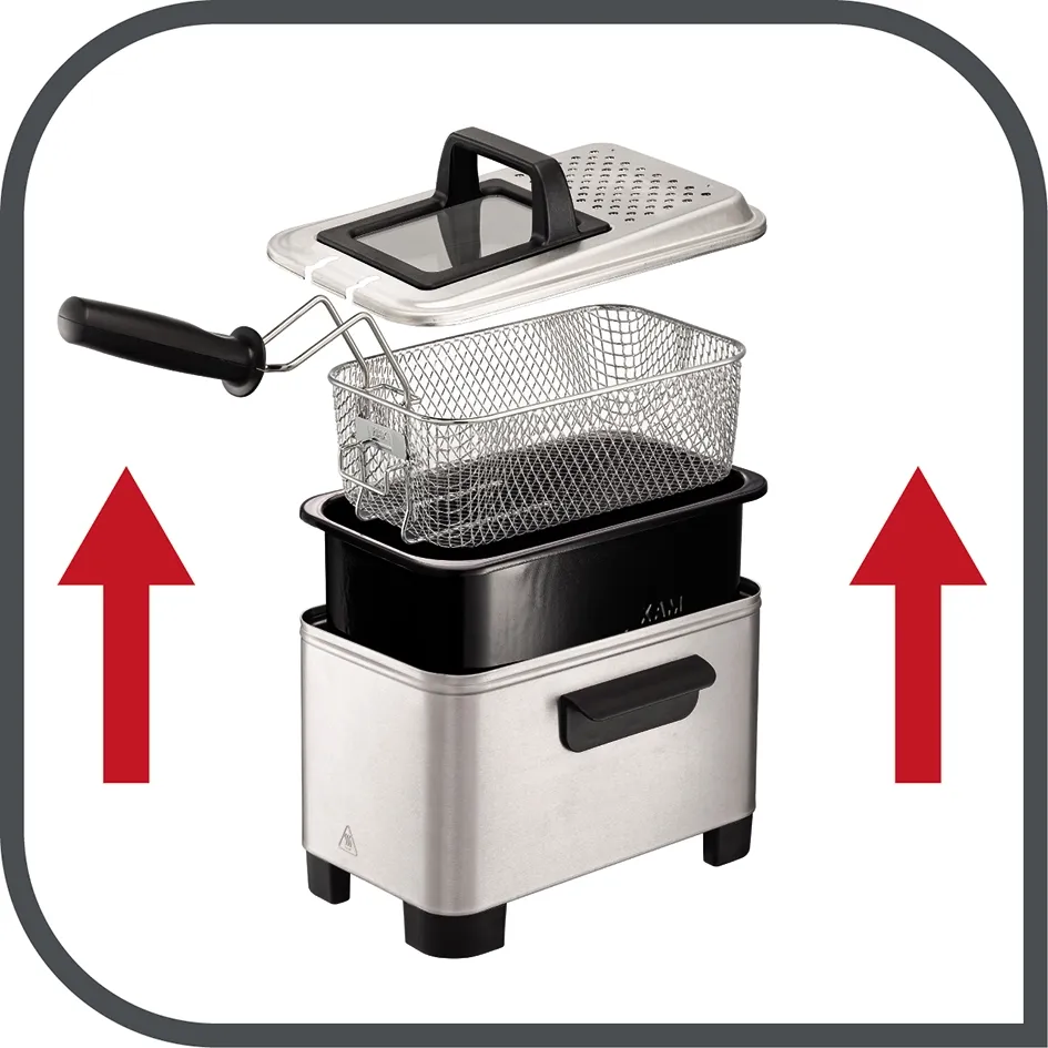 Tefal Easy Pro FR333070 Frit&ouml;s - 3 liter, 1,2 kilogram, Svart/Rostfritt st&aring;l, 2200 Watt