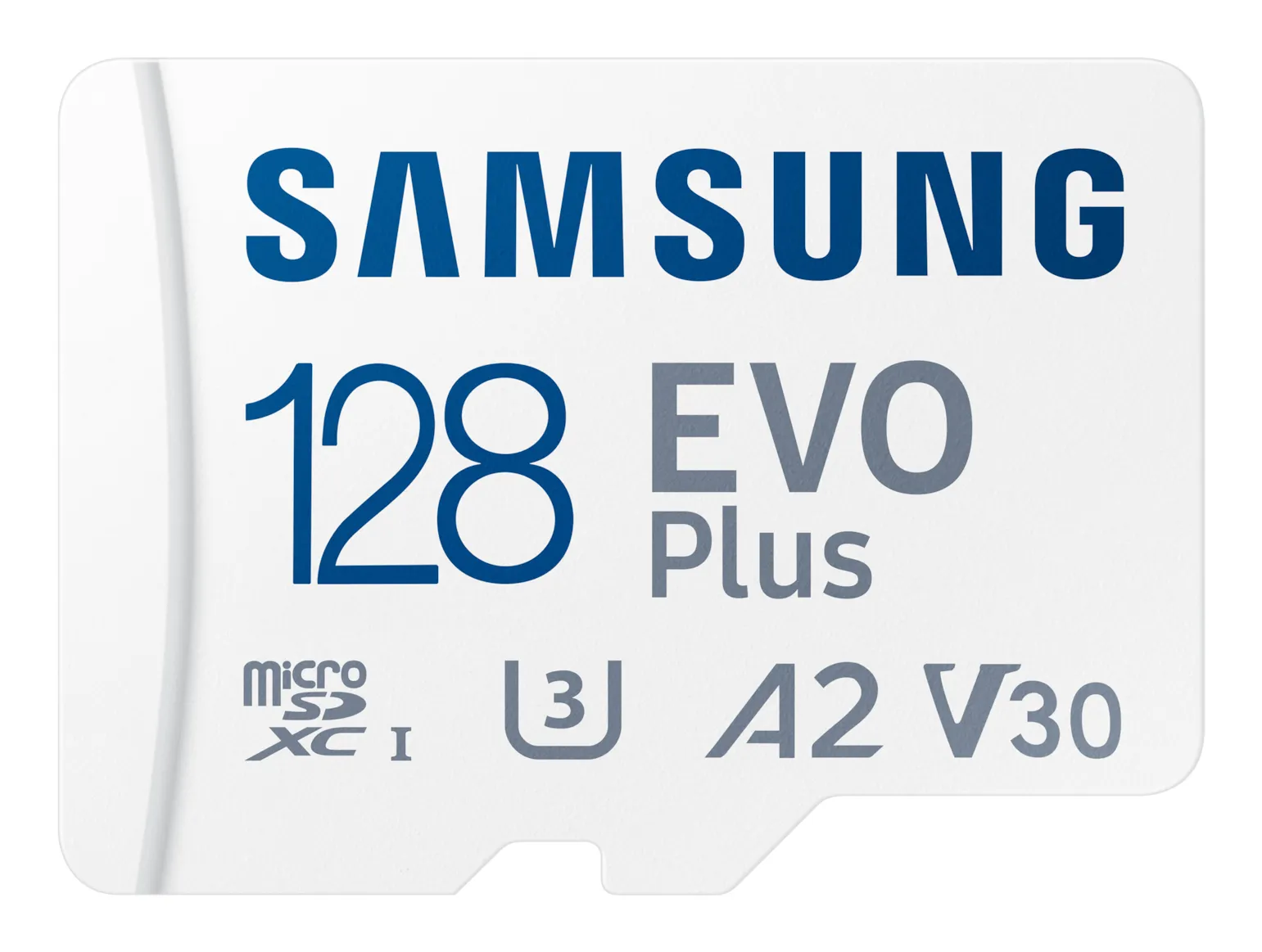 Samsung EVO Plus 128GB MicroSDXC UHS-I U3 V30 A2 card with SD adapter, White